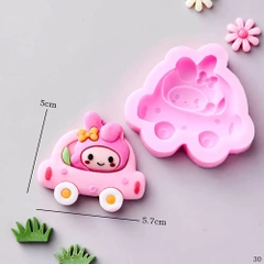 Khuôn Silicon - Mèo Kitty -Xe Mèo Kitty 5.7cm