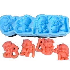 Khuôn Silicon Chữ Baby Gấu 4c
