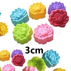 [10 cup] Khuôn Silicon - Cup Set 3cm - M01 - Hoa Sen Hot
