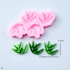 Khuôn Silicon - Lá Cành -Mầm Tre Trúc 4c 2.5cm