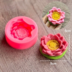Khuôn Silicon - Hoa Sen Thái Nở - Sen Kèm Lá 5cm