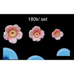 Khuôn Silicon - Hoa Cúc Đồng Tiền Set 3 X6 X7 X8 - Cánh Thẳng - 3.3-3.7-5cm