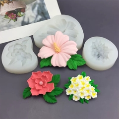 Khuôn Silicon - Chùm Hoa Cúc - Kèm Lá 6.5cm