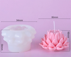Khuôn Silicon - Hoa Sen Thái Nở - Trụ Cánh Nở 8.6cm Khuôn Trắng