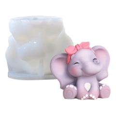Khuôn Silicon - Động Vật - Con Voi Nơ Đầu 10cm