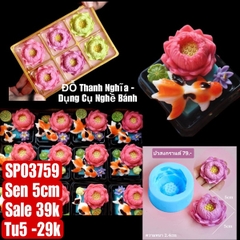Khuôn Silicon - Hoa Sen Thái Nở - Sen 5cm Tầng Nhụy