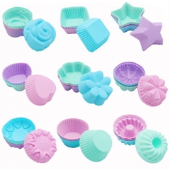[10 cup] Khuôn Silicon - Cup Set 7cm - M08 - Hoa Hồng