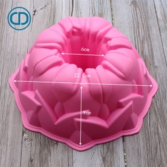 Khuôn Silicon - Đế - Tròn Lõm 8 Hoa Tulip 22.5 Cm