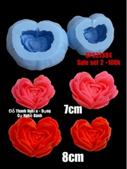 Khuôn Silicon - Hoa Hồng Trái Tim 6.5cm