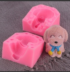 Khuôn Silicon - Động Vật - Chó Ngồi Khăn 2 Mảnh