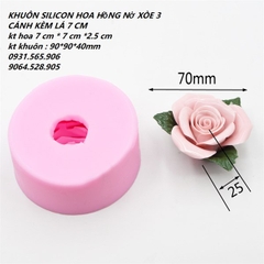 Khuôn Silicon - Hoa Hồng Kèm Lá 6Cm