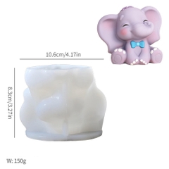 Khuôn Silicon - Động Vật - Con Voi Nơ Cổ 10cm