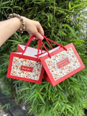 Túi Giấy - Quai Xách - Vuông 16x16cm Cao 12cm - Đỏ Thank you