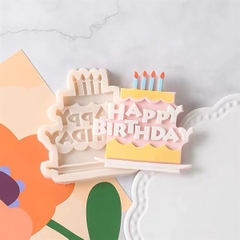 Khuôn Silicon - Chữ Happy - Happy 4 Nến