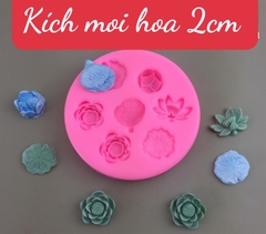 Khuôn Silicon - Hoa Sen Đài Lá Nhỏ 2cm Set 7