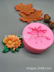 Khuôn Silicon - Chùm Hoa Cúc - Kèm Lá 5cm