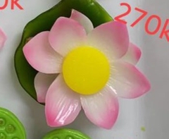 Khuôn Silicon - Hoa Sen Thái Nở - 8cm - Kèm Lá Cao 4cm