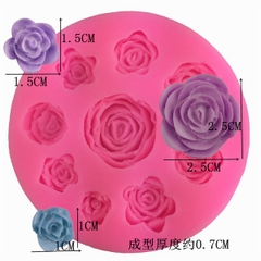 Khuôn Silicon - Hoa Hồng Nở - 1-2.5cm - 9c