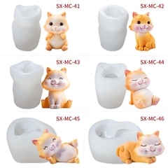 Combo 6 Khuôn Silicon Mèo Ngồi Nằm