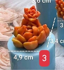 Khuôn Silicon - Sen Đá ĐỨNG  - Set - #3 - 4.9x3.4cm - Chùm Hoa
