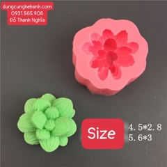 Khuôn Silicon - Sen Đá Tia Kim Cương 4.3cm