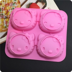 Khuôn Silicon - Mèo Kitty - Mặt 4c Lớn