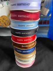 Ruy Băng Voan In Chữ Happy Birthday Phụ Kiện Trang Trí Bánh - màu đen 8