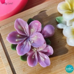 Khuôn Silicon - Hoa Mai Đào - 5.8cm - Chùm Kèm Lá