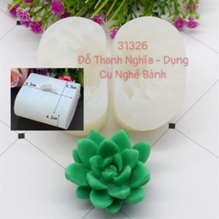 Khuôn Silicon - Sen Đá Nở - 6.5cm - Cánh Nhọn 2 Mảnh