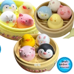 Combo 5 Khuôn Silicon Xửng Hấp Bánh Bao Vịt Heo Chim Gấu