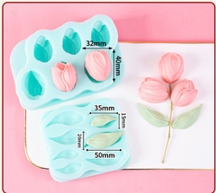 Khuôn Silicon - Hoa Tulip - SL95 - Hoa Tulip Vĩ 6c