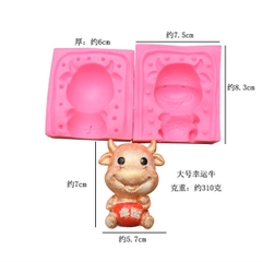 Khuôn Silicon - Động Vật - Trâu 2 mảnh 8.3cm M02