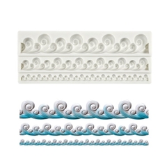 Khuôn Silicon - Viền Chuỗi Dây - Sóng Biển 3c - 19.5cm