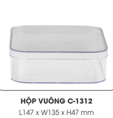 Hộp Nhựa - Cứng Giòn - Vuông 14.7x4.7cm