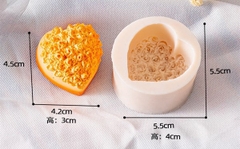 Khuôn Silicon - Trái Tim Kiểu - Tim Hoa Hồng 4.2cm
