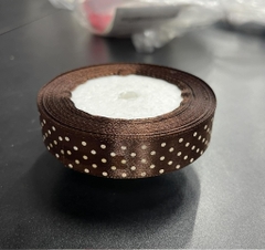 Ruy Băng Trang Trí - Chấm Bi 2cm - Nâu Nhỏ