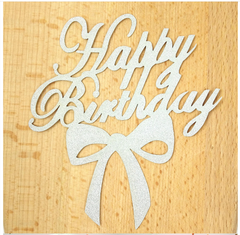 Chữ Happy Birthday Nhũ Phụ Kiện Trang Trí Bánh - BẠC NƠ