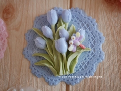 Khuôn Silicon - Hoa Tulip - SL95 - Chùm Hoa Tilip 8.1cm