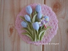 Khuôn Silicon - Hoa Tulip - SL95 - Chùm Hoa Tilip 8.1cm