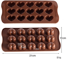Khuôn Silicon - Trái Tim Kiểu - 15c Tim Trơn