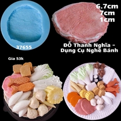 Khuôn Silicon - Món Ăn - Miếng Thịt - Tròn 7.1cm
