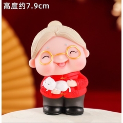 Tượng Ông Bà - PKD - Bà Ôm Mèo- BÀ ÁO ĐỎ