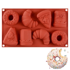 Khuôn Silicon - Bánh Donut Sừng Bò Phô Mai 8c