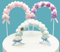 Topper Cổng Bông Trang Trí Bánh - cổng bông tím