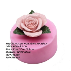 Khuôn Silicon - Hoa Hồng Kèm Lá 6Cm