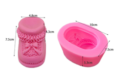 Khuôn Silicon - Em Bé Giày - Nơ Viền 7.5cm 1c