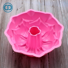 Khuôn Silicon - Đế - Tròn Lõm 8 Hoa Tulip 22.5 Cm