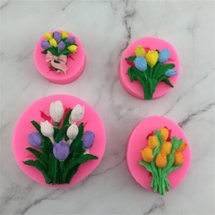 Khuôn Silicon - Hoa Tulip - SL95 - Chùm Hoa Tulip 6.8cm