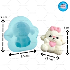 Khuôn Silicon - Động Vật - Chó Nơ Tim 7cm