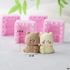 Khuôn Silicon - Động Vật - Set 2 Gấu Ngồi 2 Mảnh 5.5cm